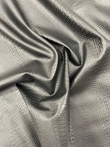 Crocodile Marine Vinyl Faux Leather Fabric - Two Tone Skin Texture, 54" Width (1 Yard)