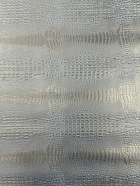 Crocodile Marine Vinyl Faux Leather Fabric - Two Tone Skin Texture, 54" Width (1 Yard)