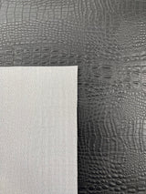 Crocodile Marine Vinyl Faux Leather Fabric - Two Tone Skin Texture, 54" Width (1 Yard)