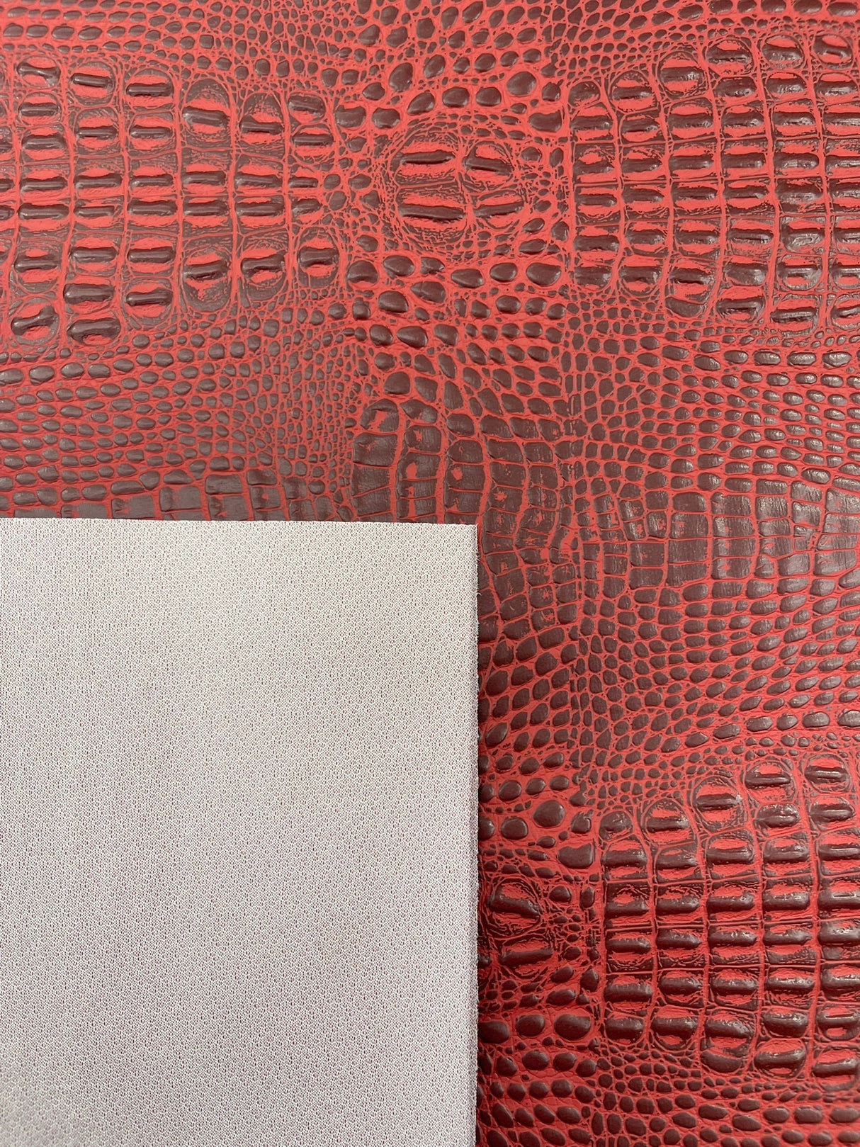 Crocodile Marine Vinyl Faux Leather Fabric - Two Tone Skin Texture, 54" Width (1 Yard)
