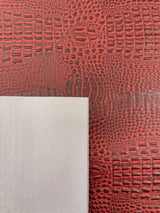 Crocodile Marine Vinyl Faux Leather Fabric - Two Tone Skin Texture, 54" Width (1 Yard)