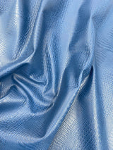 Crocodile Marine Vinyl Faux Leather Fabric - Two Tone Skin Texture, 54" Width (1 Yard)
