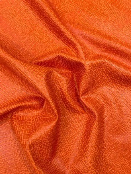Crocodile Marine Vinyl Faux Leather Fabric - Two Tone Skin Texture, 54" Width (1 Yard)