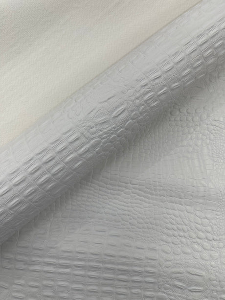 Crocodile Marine Vinyl Faux Leather Fabric - Two Tone Skin Texture, 54" Width (1 Yard)