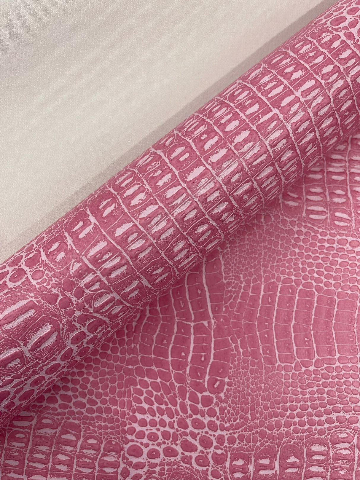 Crocodile Marine Vinyl Faux Leather Fabric - Two Tone Skin Texture, 54" Width (1 Yard)