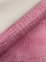 Crocodile Marine Vinyl Faux Leather Fabric - Two Tone Skin Texture, 54" Width (1 Yard)