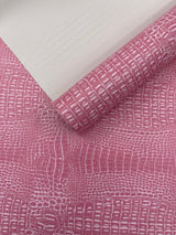 Crocodile Marine Vinyl Faux Leather Fabric - Two Tone Skin Texture, 54" Width (1 Yard)