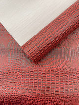 Crocodile Marine Vinyl Faux Leather Fabric - Two Tone Skin Texture, 54" Width (1 Yard)