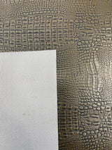 Crocodile Marine Vinyl Faux Leather Fabric - Two Tone Skin Texture, 54" Width (1 Yard)