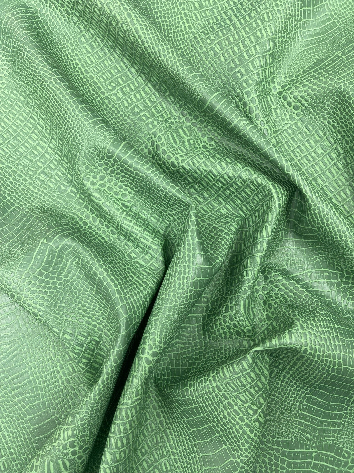Crocodile Marine Vinyl Faux Leather Fabric - Two Tone Skin Texture, 54" Width (1 Yard)
