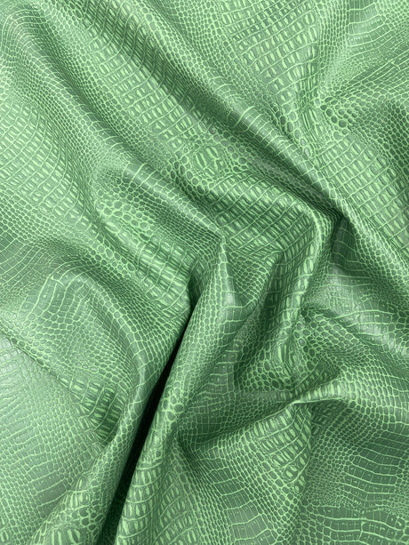 Crocodile Marine Vinyl Faux Leather Fabric - Two Tone Skin Texture, 54" Width (1 Yard)