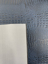 Crocodile Marine Vinyl Faux Leather Fabric - Two Tone Skin Texture, 54" Width (1 Yard)
