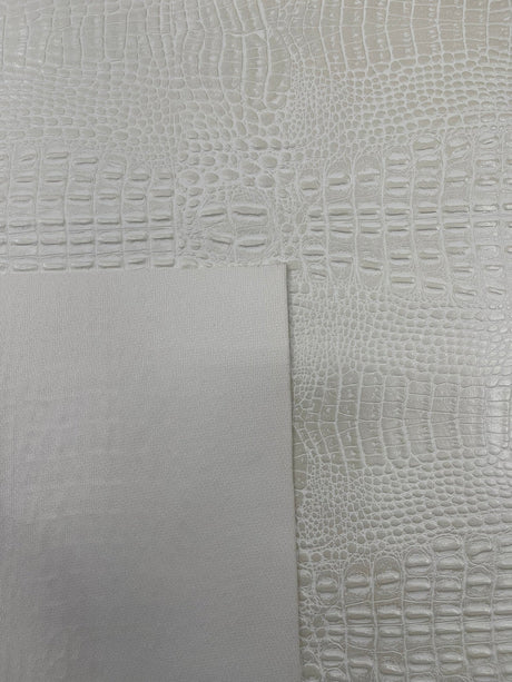 Crocodile Marine Vinyl Faux Leather Fabric - Two Tone Skin Texture, 54" Width (1 Yard)