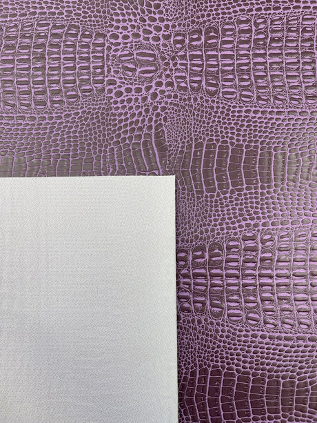 Crocodile Marine Vinyl Faux Leather Fabric - Two Tone Skin Texture, 54" Width (1 Yard)