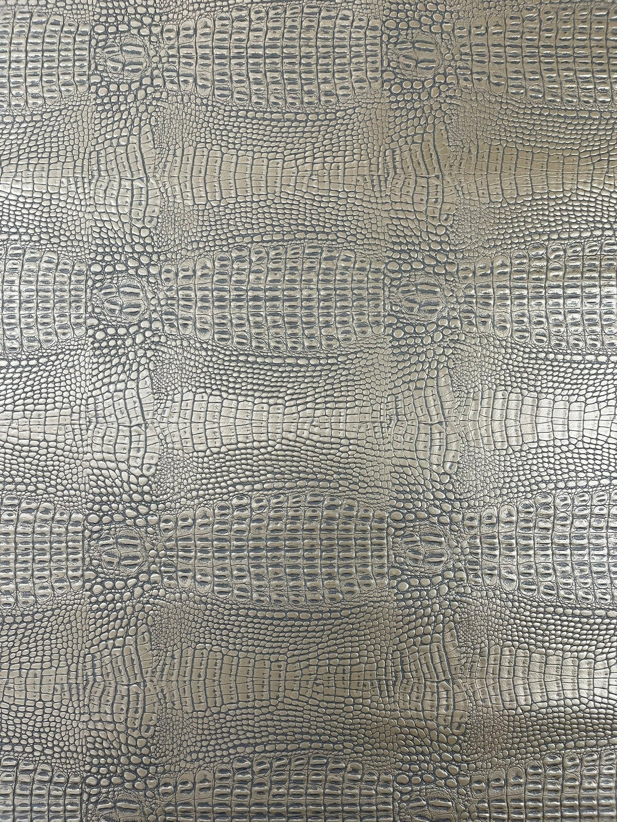 Crocodile Marine Vinyl Faux Leather Fabric - Two Tone Skin Texture, 54" Width (1 Yard)