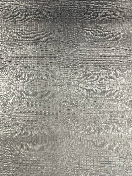 Crocodile Marine Vinyl Faux Leather Fabric - Two Tone Skin Texture, 54" Width (1 Yard)