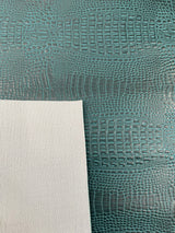 Crocodile Marine Vinyl Faux Leather Fabric - Two Tone Skin Texture, 54" Width (1 Yard)