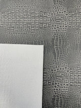 Crocodile Marine Vinyl Faux Leather Fabric - Two Tone Skin Texture, 54" Width (1 Yard)