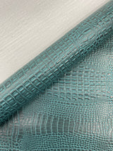 Crocodile Marine Vinyl Faux Leather Fabric - Two Tone Skin Texture, 54" Width (1 Yard)