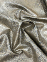 Crocodile Marine Vinyl Faux Leather Fabric - Two Tone Skin Texture, 54" Width (1 Yard)