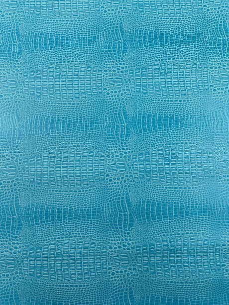 Crocodile Marine Vinyl Faux Leather Fabric - Two Tone Skin Texture, 54" Width (1 Yard)