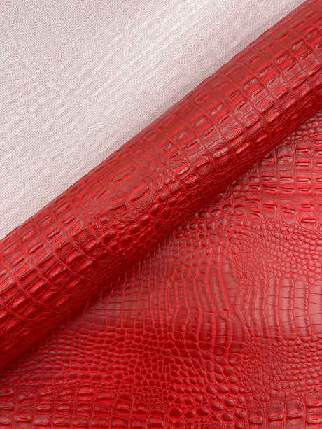 Crocodile Marine Vinyl Faux Leather Fabric - Two Tone Skin Texture, 54" Width (1 Yard)