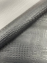 Crocodile Marine Vinyl Faux Leather Fabric - Two Tone Skin Texture, 54" Width (1 Yard)