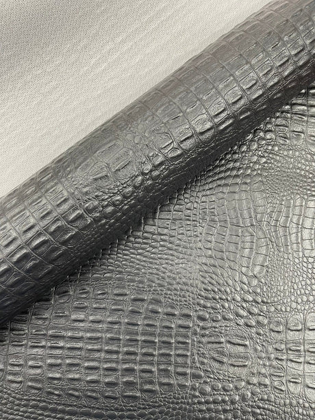 Crocodile Marine Vinyl Faux Leather Fabric - Two Tone Skin Texture, 54" Width (1 Yard)