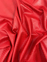 Crocodile Marine Vinyl Faux Leather Fabric - Two Tone Skin Texture, 54" Width (1 Yard)