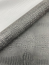 Crocodile Marine Vinyl Faux Leather Fabric - Two Tone Skin Texture, 54" Width (1 Yard)