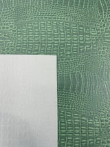 Crocodile Marine Vinyl Faux Leather Fabric - Two Tone Skin Texture, 54" Width (1 Yard)