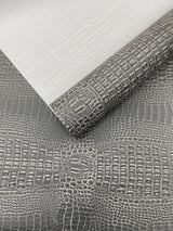Crocodile Marine Vinyl Faux Leather Fabric - Two Tone Skin Texture, 54" Width (1 Yard)