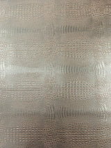 Crocodile Marine Vinyl Faux Leather Fabric - Two Tone Skin Texture, 54" Width (1 Yard)