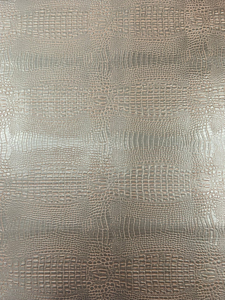 Crocodile Marine Vinyl Faux Leather Fabric - Two Tone Skin Texture, 54" Width (1 Yard)