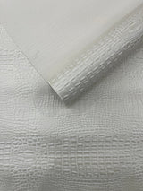 Crocodile Marine Vinyl Faux Leather Fabric - Two Tone Skin Texture, 54" Width (1 Yard)