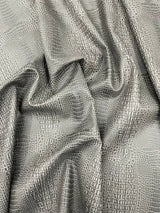 Crocodile Marine Vinyl Faux Leather Fabric - Two Tone Skin Texture, 54" Width (1 Yard)