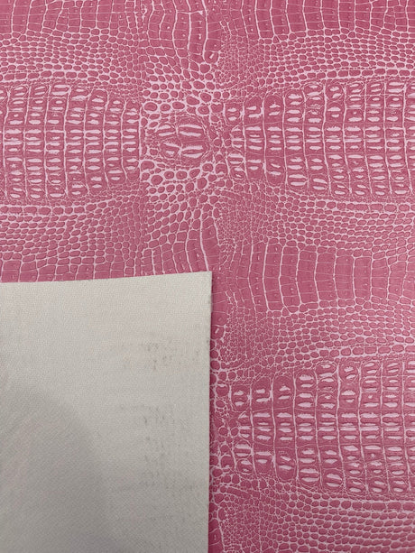 Crocodile Marine Vinyl Faux Leather Fabric - Two Tone Skin Texture, 54" Width (1 Yard)