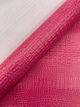 Crocodile Marine Vinyl Faux Leather Fabric - Two Tone Skin Texture, 54" Width (1 Yard)
