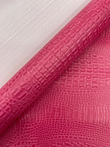 Crocodile Marine Vinyl Faux Leather Fabric - Two Tone Skin Texture, 54" Width (1 Yard)