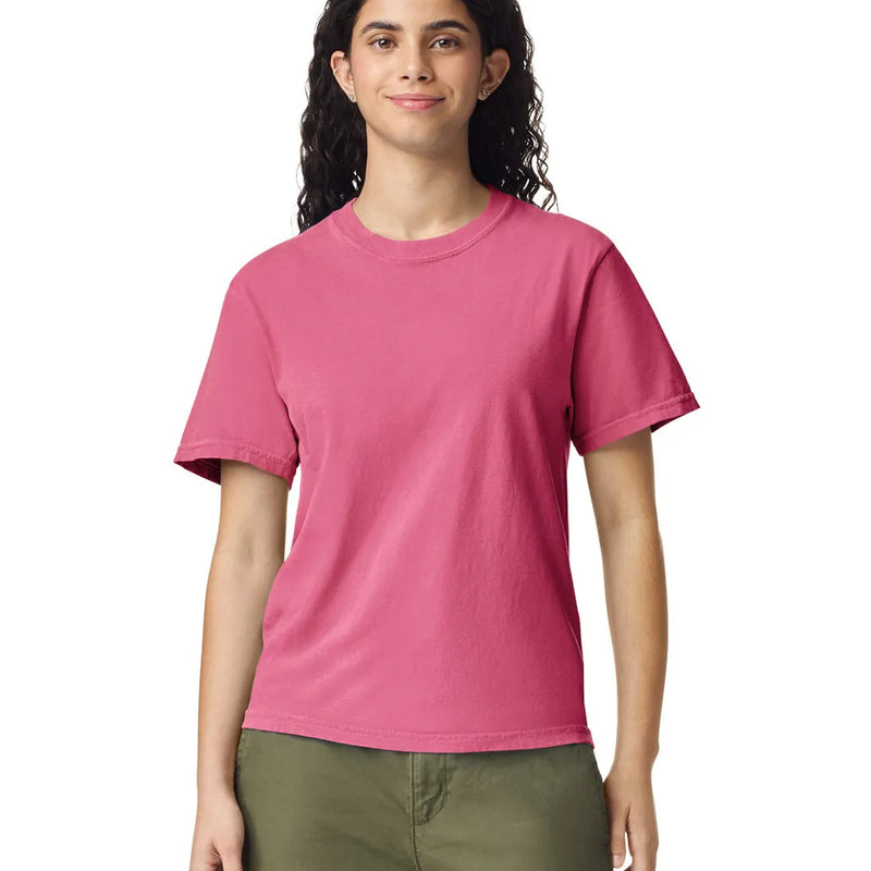 Comfort Colors 1717 Adult Tee Cotton Fabric - Crunchberry, Semi-Fitted, 4.5 Oz/Yd², 90% Ring Spun Cotton / 10% Polyester (1 Unit)