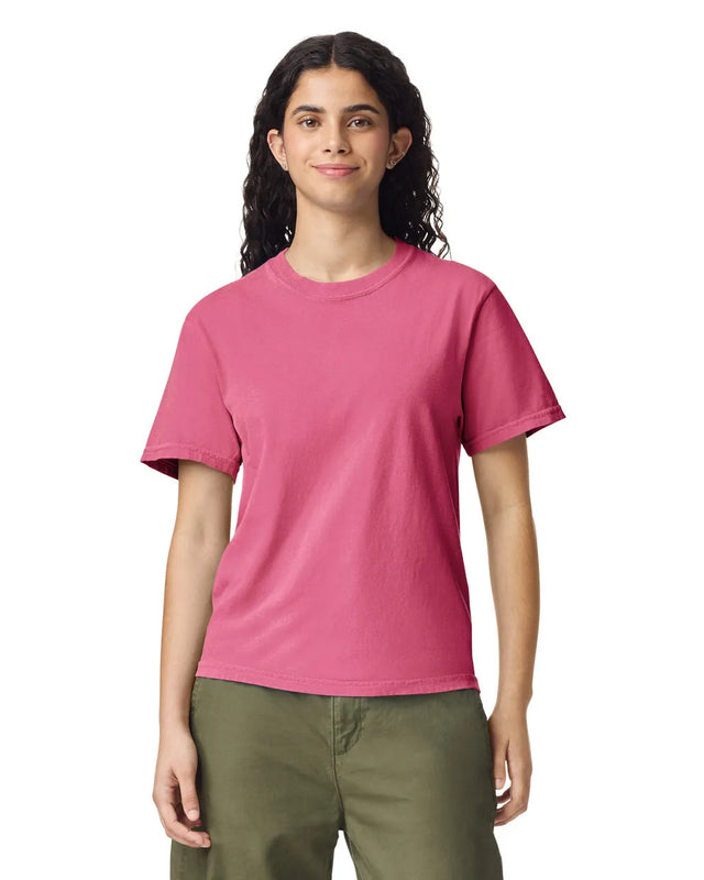 Comfort Colors 1717 Adult Tee Cotton Fabric - Crunchberry, Semi-Fitted, 4.5 Oz/Yd², 90% Ring Spun Cotton / 10% Polyester (1 Unit)