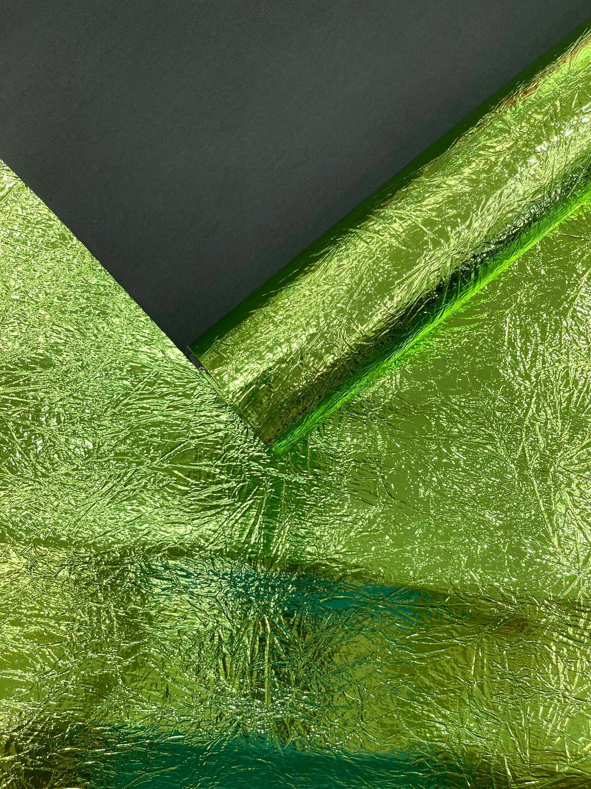 Crush Chrome Mirror Shiny Vinyl Fabric - Metallic Mirror Finish, 54" Width (1 Yard)