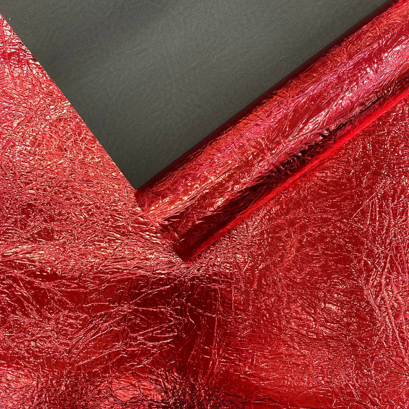 Crush Chrome Mirror Shiny Vinyl Fabric - Metallic Mirror Finish, 54" Width (1 Yard)