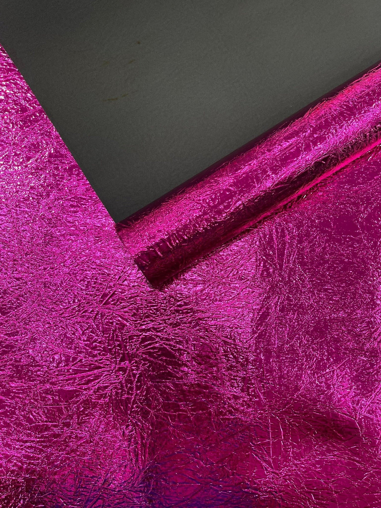 Crush Chrome Mirror Shiny Vinyl Fabric - Metallic Mirror Finish, 54" Width (1 Yard)