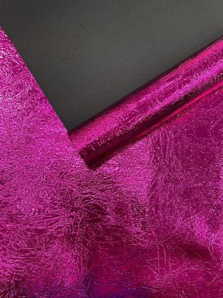 Crush Chrome Mirror Shiny Vinyl Fabric - Metallic Mirror Finish, 54" Width (1 Yard)