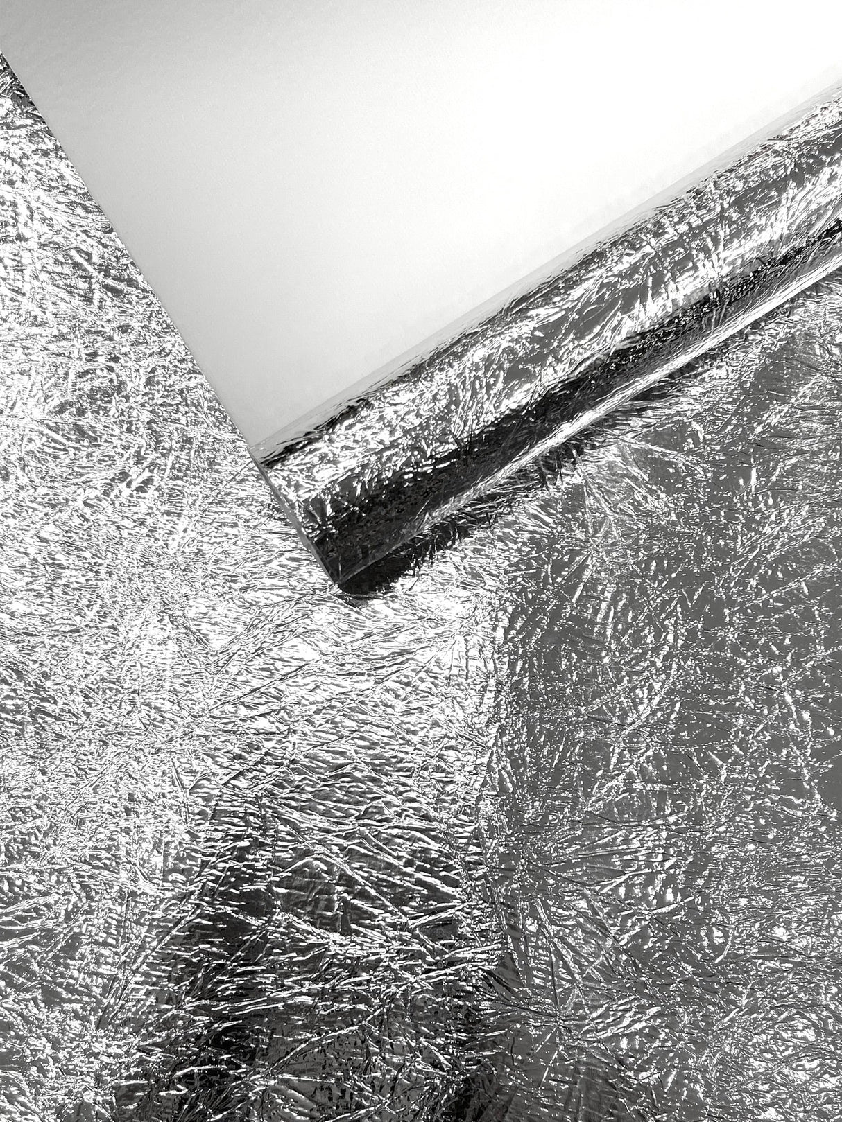 Crush Chrome Mirror Shiny Vinyl Fabric - Metallic Mirror Finish, 54" Width (1 Yard)