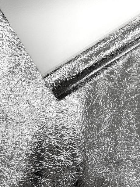 Crush Chrome Mirror Shiny Vinyl Fabric - Metallic Mirror Finish, 54" Width (1 Yard)