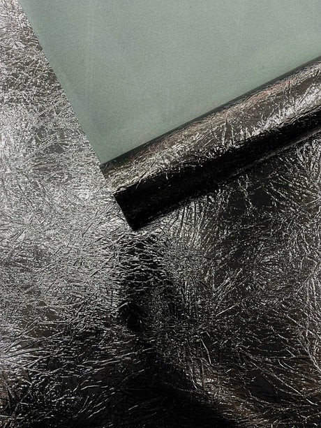 Crush Chrome Mirror Shiny Vinyl Fabric - Metallic Mirror Finish, 54" Width (1 Yard)