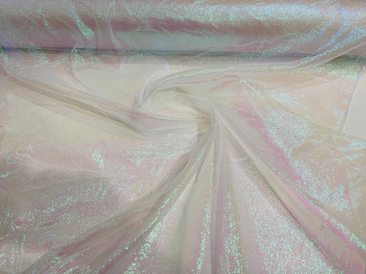 Crush Iridescent Organza Nylon Acrylic Fabric - Iridescent, 44/45" Width (1 Yard)