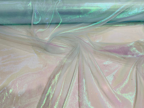 Crush Iridescent Organza Nylon Acrylic Fabric - Iridescent, 44/45" Width (1 Yard)